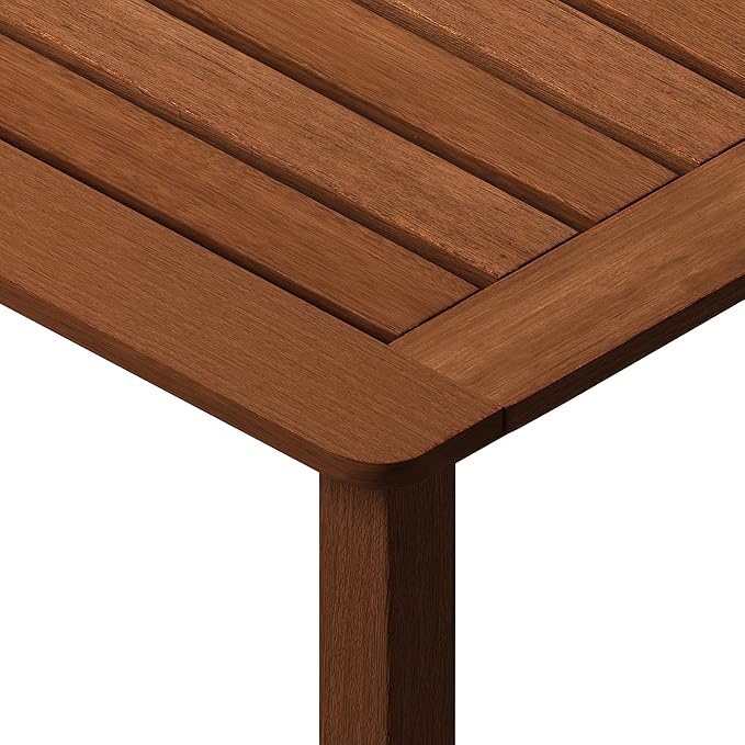 Furinno Tioman Outdoor Dining Table, Natural 35.5"D x 59.0"W x 29.0"H