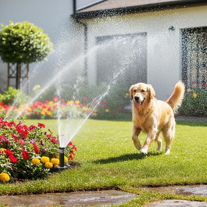10 Pack Compatible with 1800 Series Pop up Sprinkler Heads 4 Inch Underground Spray Head, 0-360° Adjustable, Spray Radius 9-20 ft Irrigation Sprinkler for Lawn, Yard, Planter Bed, Garden