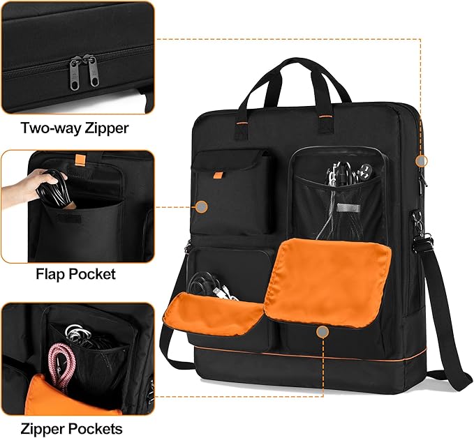 HODRANT Solar Panel Storage Bag with Bright Lining, Travel Solar Panel Carrying Case Compatible with Jackery SolarSaga 100W 100X 200W, Padded Carrier Organizer Compatible with ZOUPW 100W 110W 200W