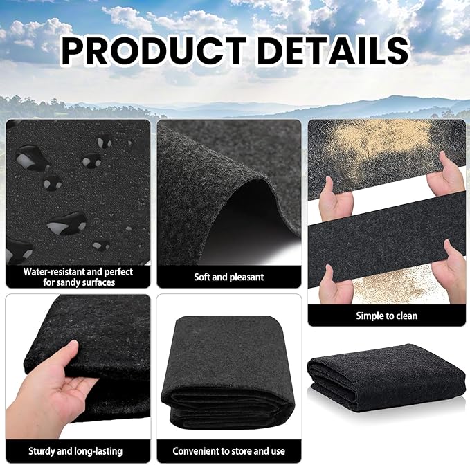 3 Pcs 6 x 4 ft Outdoor Storage Shed Floor Mat Waterproof Non Slip Carport Protect Mat for Patio Furniture