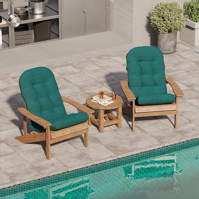 Crestlive 50x20x4 Inch Adirondack Chair Cushion Outdoor Rocking Chair Cushions Water & Fade Resistant High Back Patio Chair Cushions Thick, Malachite