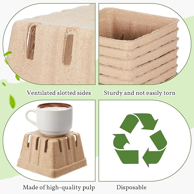 Reallnaive 50 Pack Natural Pulp Fiber Berry Baskets 1 Pint, Small Molded Produce Vented Basket for Strawberry, Blueberry, Raspberry, Vegetables, Farmers Market, Fruit Picking, Garden Harvest, Party