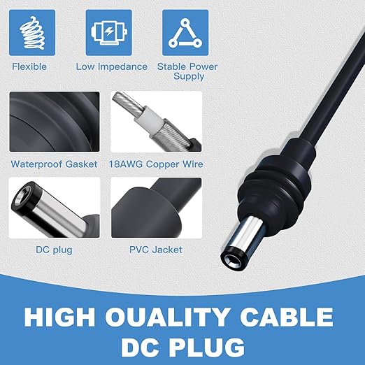 Power Cable and Battery Adapter, Compatible with/Replacement for Mil.waukee Batteries, 3.2FT Plug-and-Play Design, DC Power Cable Cord for Starlink Mini, 1M Starlink Mini Accessories (for Mil.waukee)
