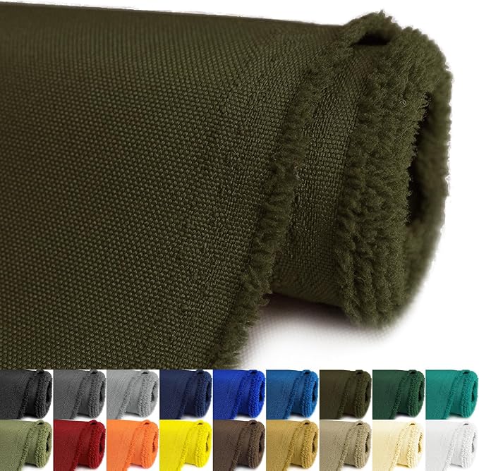 Waterproof Canvas Fabric by The Yard 58inch 600D Upholstery Material Polyester Fabric Outdoor Water Resistant Fabric for Sewing Chair Patio Cushion Purse Bag Interior, 15 Yard Army Green