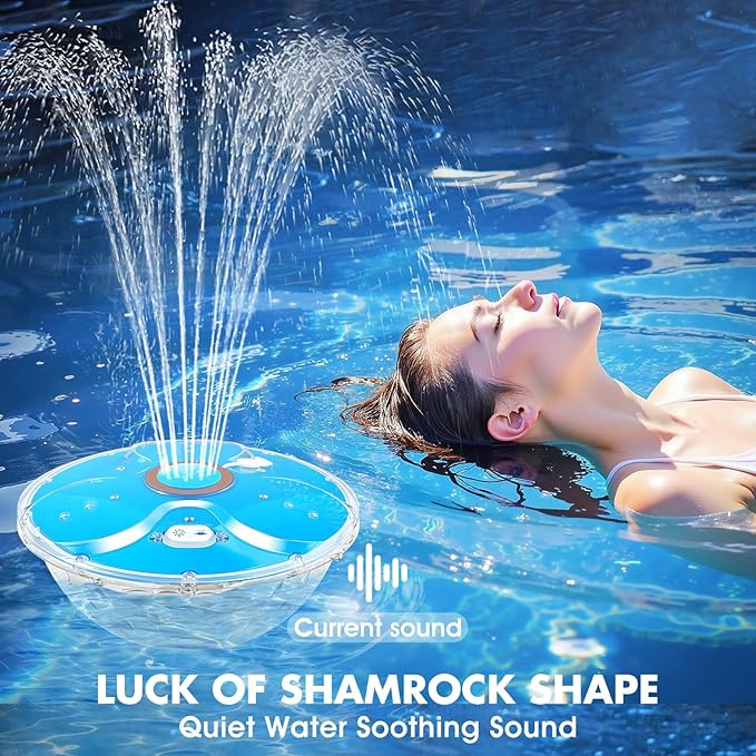 Upgraded Pool Fountain with Remote,2026 Floating Pool Fountain with Lights,Above Ground Pool Water Fountains Pump with Anchor,Swimming Pool Fountains for Inground Pool-1PC (Orange)
