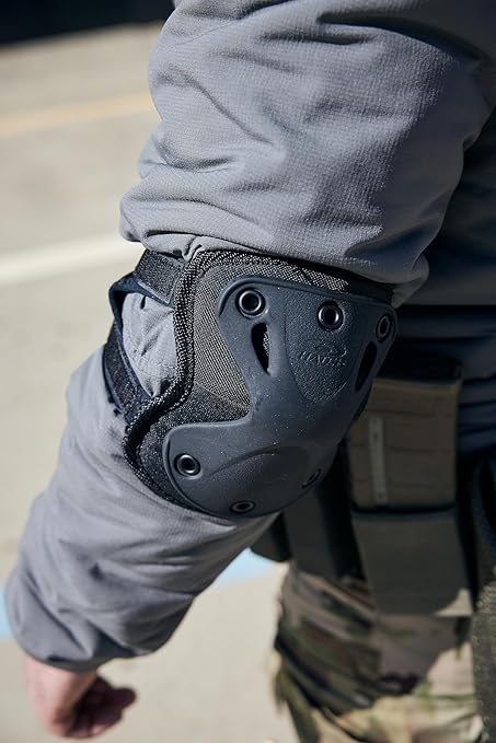 HATCH XTAK Tactical Military Elbow Pads, Black, One Size Fits Most