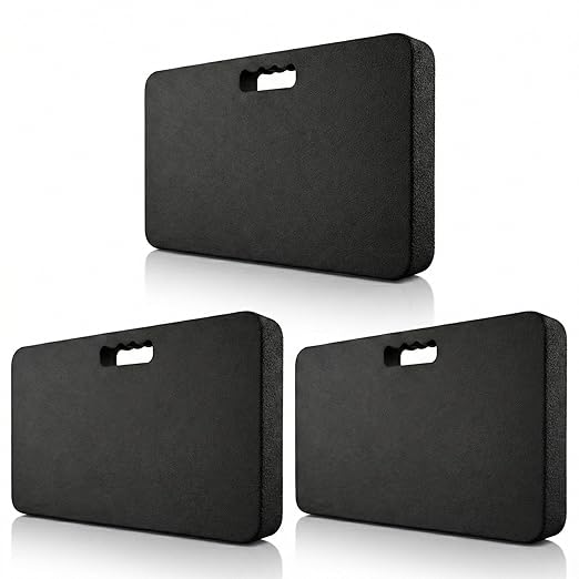 Gardzen 3 Pack Extra Thick Kneeling Pad for Gardening Work, 1.5 Inch Soft NBR Foam Knee Cushion Bathing Baby, Large Smooth Kneeler Mat Yoga Exercise, 18x11, Black