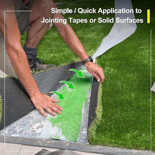 Threlaco 2 Tubes Turf Glue for Artificial Grass 10 oz Artificial Turf Tape Grass Paint Concentrate Glue Carpet Adhesive for Synthetic Surfaces(No Caulk Gun)