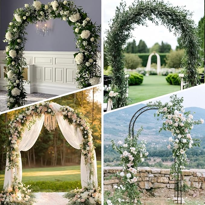 Garden Arch Trellis for Climbing Plants Outdoor - 4.6 * 7.8Ft, 100% Metal Sturdy Garden Arbor with Rust-Proof Coating, Garden Arch for Climbing Plants, Party Wedding Arch Decoration