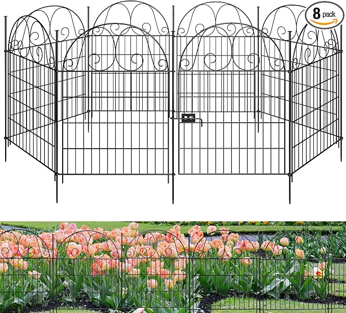 8 Panels Decorative Garden Fencing,36in H x 27in L,Fencing for Garden Beds, Garden Fence Animal Barrier for Yard,Flower Bed & Outdoor Border