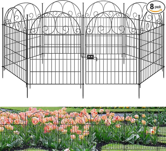 8 Panels Decorative Garden Fencing,36in H x 27in L,Fencing for Garden Beds, Garden Fence Animal Barrier for Yard,Flower Bed & Outdoor Border