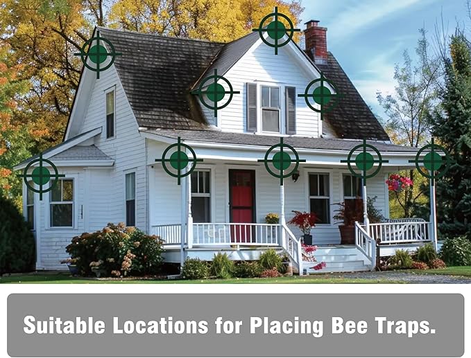 4 PCS Wood Carpenter Bee Trap for Outside - Best Bee Trap - Nature Hanging Carpenter Bee Traps Plastic Jar Outdoor - Insect Traps