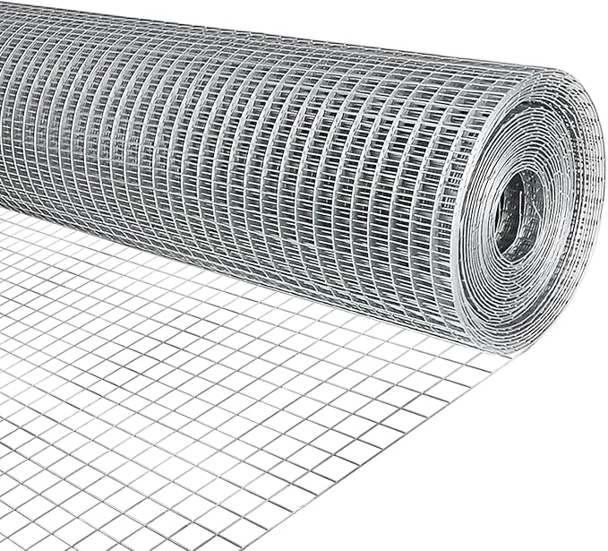 Hardware Cloth 1/4 inch Chicken Wire Fencing Double Hot-Dipped Galvanized After Welding Wire Fence，Duty Rust Proof Fencing for Gardens, Poultry Animal Netting Cage Screen (1/4inch 8in x 25ft)
