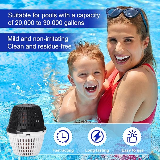 Black Pool Unit 20k-30k Gallons Replacement for Pool RX, Compatible with Mineral Cartridge Above Ground and Inground Pools Filter Replacement