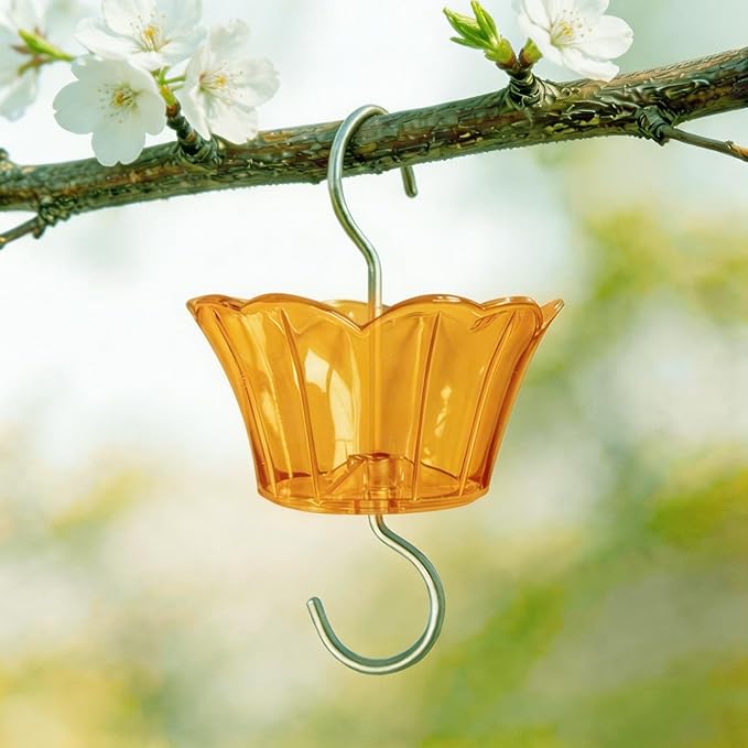 Ant Moat for Hummingbird Feeder - 3 OZ x 2 Pack Insect Guard with Large Capacity (Orange)