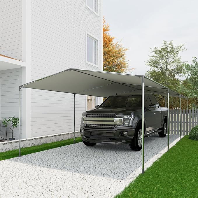 8 Leg Carport Kits，Low Peak Canopy Fitting Kit with 1-3/8" ID, Galvanized Steel Carport Connectors, shed Frame kit DIY Project