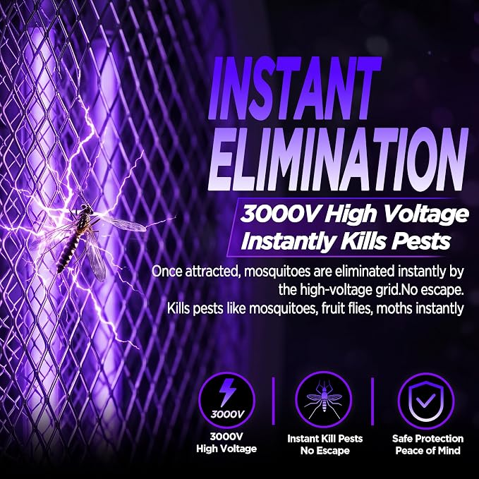 Fly Swatter Electric(2 Pack) Bug Zapper Racket, USB-C Rechargeable Electric Fly Swatter Portable Handheld Cordless Fly Swatter Racket to Kill Mosquitoes, Wasps, Gnats, Flies, Bugs, with Stand