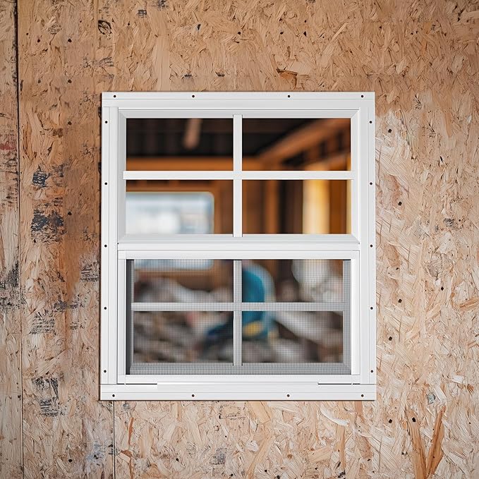 WRISIN 2 Pack Shed Windows 30" W x 36" H Flush Mount, Household Windows for Playhouses, Barns, Chicken Coop