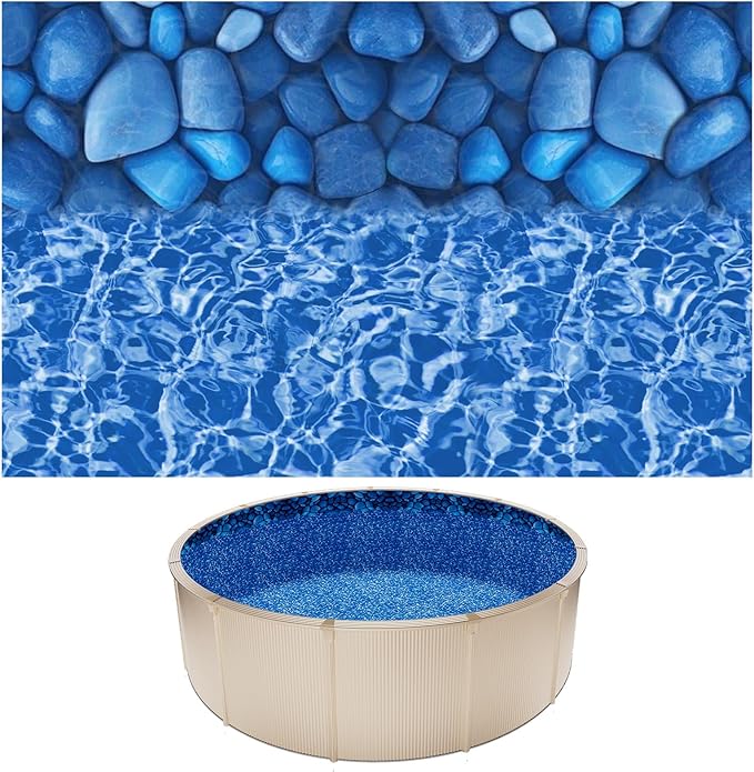 VEVOR 15-ft Round Above Ground Pool Liner, Overlap Pool Liners, Standard Gauge Vinyl, 48-to-54inch Wall Height, Designed for Steel Sided Above-Ground Swimming Pools