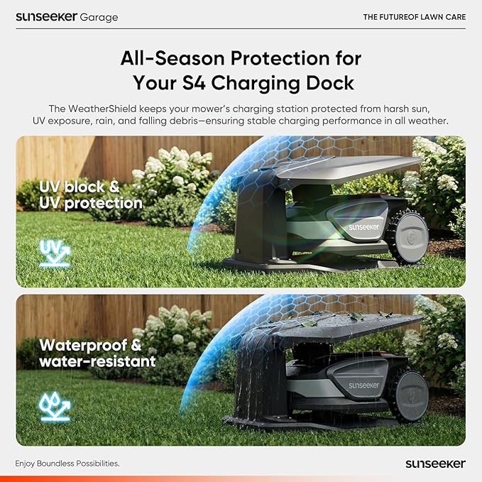 Sunseeker Garage for S4 Robot Lawn Mower – UV-Proof, All-Season Protection, PP + PA6+GF30 Durable Build