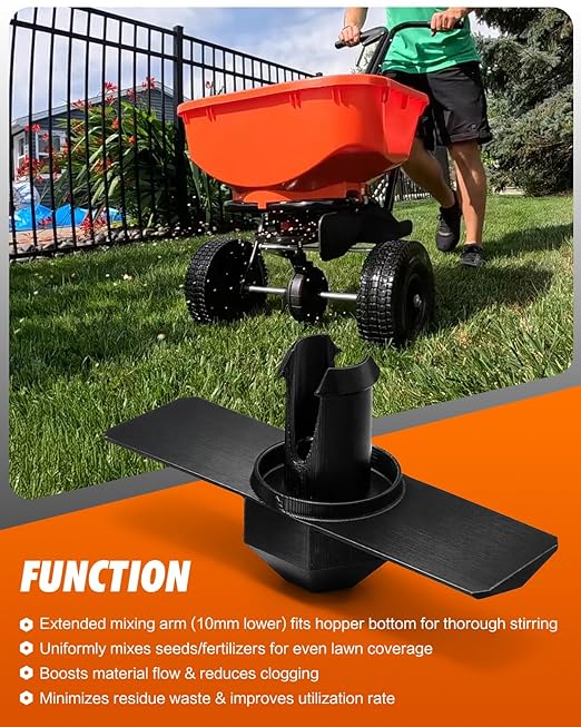 Upgraded Agitator Replacement for Echo RB-60 Broadcast Spreader, Improves Seed and Fertilizer Flow, Easy Installation
