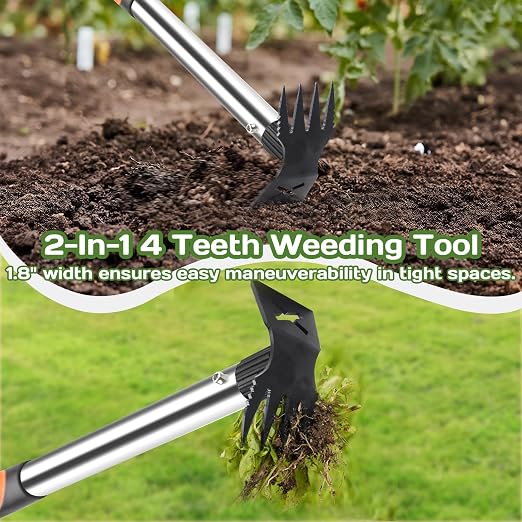3 Pack Weed Remover Tool Manual Weeders Set, Hand Held Weed Puller Crack Weeder Tool Moss Scraper Combo with 16" Handle, Heavy Duty Weeding Tool for Block Paving Sidewalk Patio Garden Flower Bed