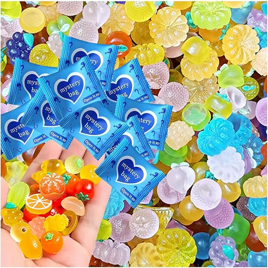 Mini Glow In The Dark Animal Resin Models, Resin Animals Mystery Bags, Individually Wrapped Blind Bags Tiny Animal Figurines, Collectible Mini Animals For Fairy Garden, DIY Crafts (100, Fruit)