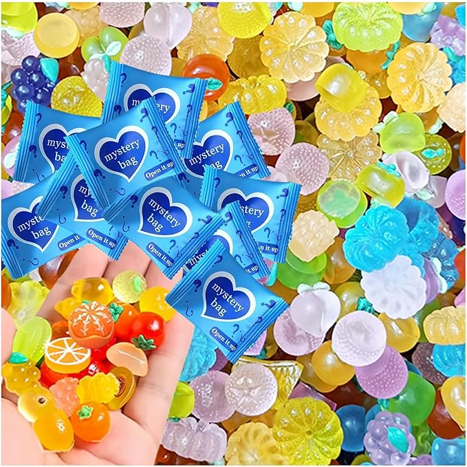 Mini Glow In The Dark Animal Resin Models, Resin Animals Mystery Bags, Individually Wrapped Blind Bags Tiny Animal Figurines, Collectible Mini Animals For Fairy Garden, DIY Crafts (200, Fruit)