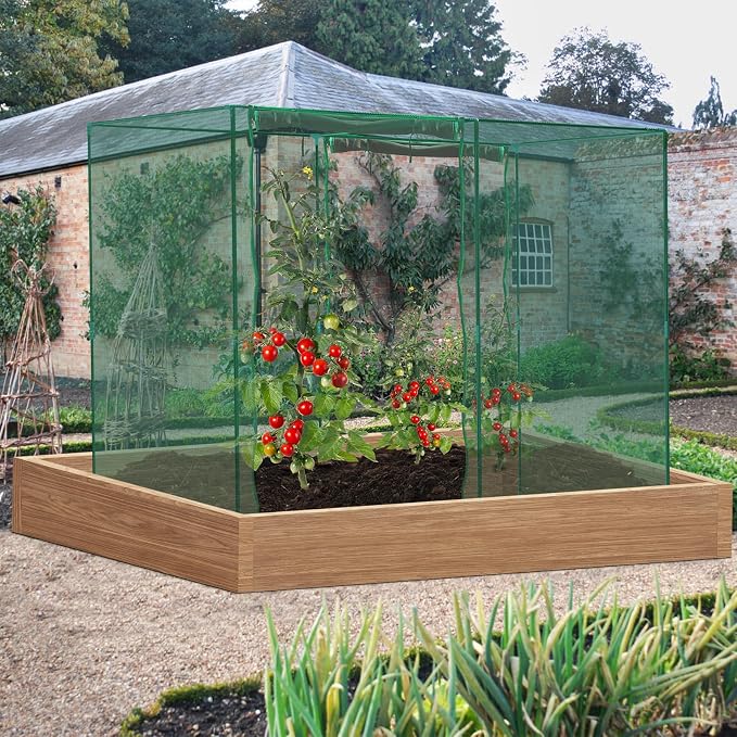 6.5 x 10 x 6 Ft Crop Cage for Garden Plants – Plant Protection Tent with Zippered Door, Raised Bed Cover & Sturdy Frame – Wind-Resistant Garden Bed Cover for Outdoor Vegetables & Flowers
