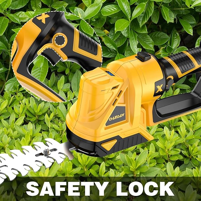 Cordless Hedge Trimmer for Dewalt 20V MAX Battery (No Battery) - Electric Hedge Trimmer Cordless Grass Trimmer, Bush Trimmer & Grass Shears for Yard，Brushless Motor，Powerful & Lightweight