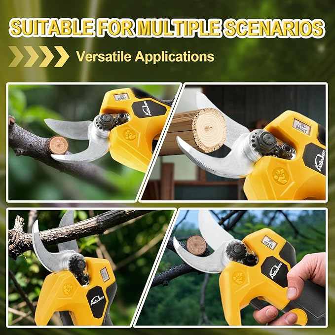 Electric Pruning Shears Compatible with Dewalt 20V Battery Brushless Electric Shears with LCD Display 0.8-1.2 Inch Cutting Diameter for Gardening, Branch, Tree Trimming (NO Battery)