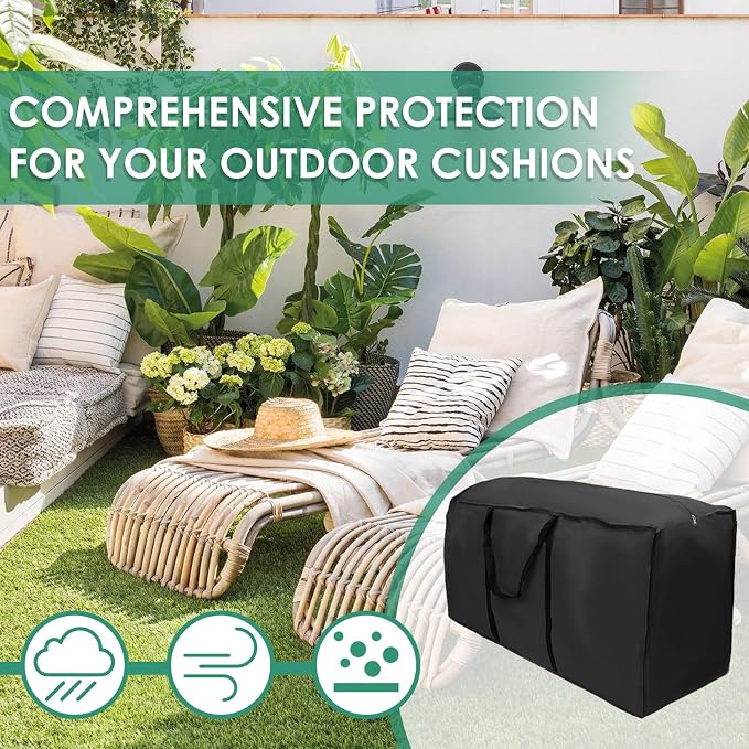 Patio Cushion Storage Bag ,Outdoor Cushion Storage Cover with Zipper and Handles Size 68" L x 30" W x 20" H Extra Large Pillow Organizer Bag for Furniture,Christmas Tree, Bedding Storage(1Pack)