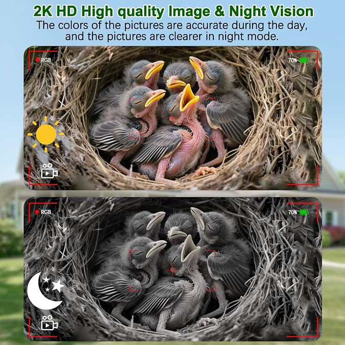 Bird House with Camera, 4MP Smart Birdhouse Camera with Solar Powered, Birdhouse Cameras for Families, Motion Detection & 32GB SD Card, Watch Bird Nesting & Hatching in Real Time