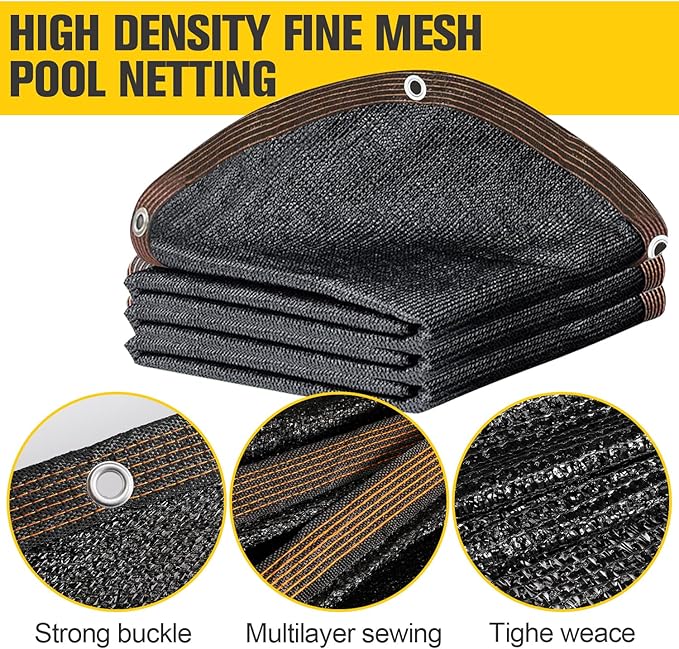Pool Leaf Net Cover 24 ft Round, Fine Mesh Leaf Net for Above Ground Pool, Winter Pool Cover 24 ft Round Above Ground, Cover Size: 27-Feet Dia (Includes 3-feet Overlap)