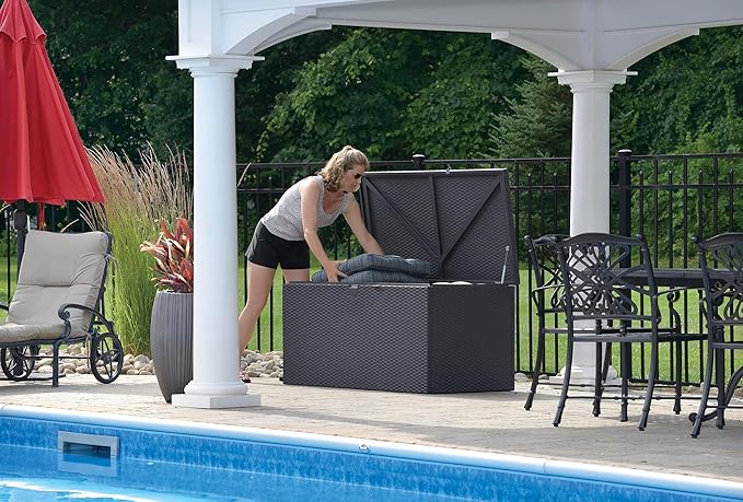 Arrow 4' x 2' x 2' Spacemaker Anthracite 134 Gallon Hot-Dipped Galvanized Steel Storage Deck Box