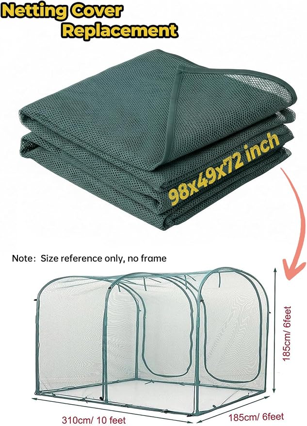 122''x73''x73''Plant Crop Cage Netting Cover Replacement (Not Included Frame)