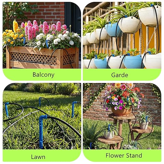 Solar Drip Irrigation System Kit, Auto Watering Kit for 15 Pots, 3W Solar Powered Auto Easy DIY Watering Device, 22 Timing Modes with Anti-Siphoning Device,for Outdoor Garden, Balcony