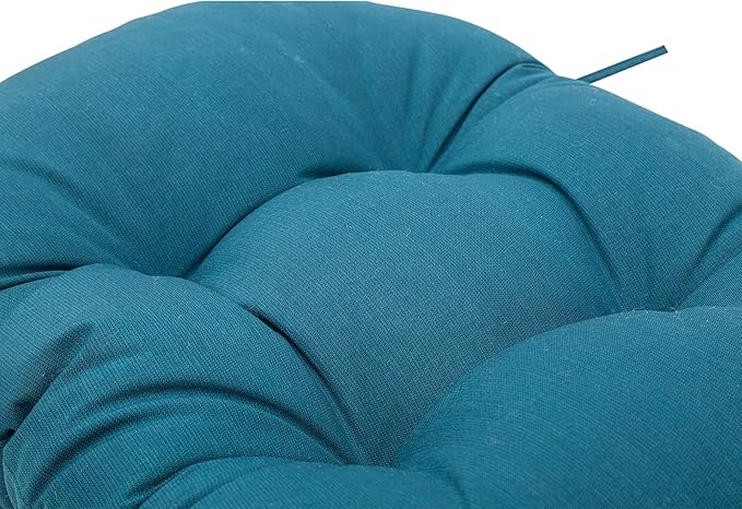QILLOWAY Outdoor High Back Chair Cushion for Adirondack, All Weather Rocking Chair Cushions Thick Padded Replacement for Patio Furniture Set of 4,Peacock Blue