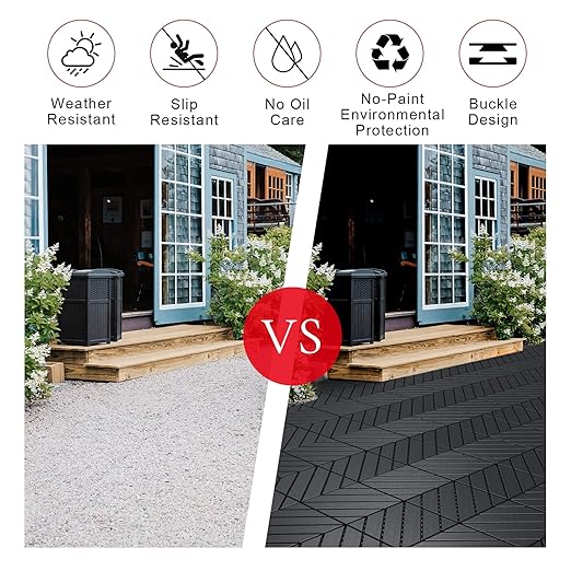 Interlocking Floor Tiles, 12" x 12" Outdoor Flooring-Decorative Garden Fence 25 Panels, Total 26ft (L) x 24in (H) Rustproof Metal Wire Fencing Border Animal Barrier