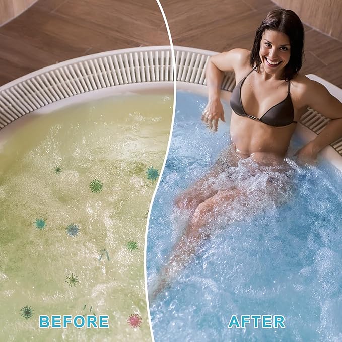 Bromine Tablets for SPA Hot Tub 1 inch Tabs Brominating Tablets Booster Soft Water Feel No Chlorine Odor Chemical Sanitizer