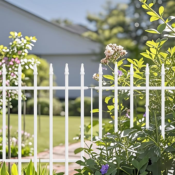 Thealyn Metal Garden Fence 24" W x 24" H (5 Panels, Total 10 ft), Decorative Border Folding Fence, Landscape Fencing for Flower Bed, Yard, Animal Barrier