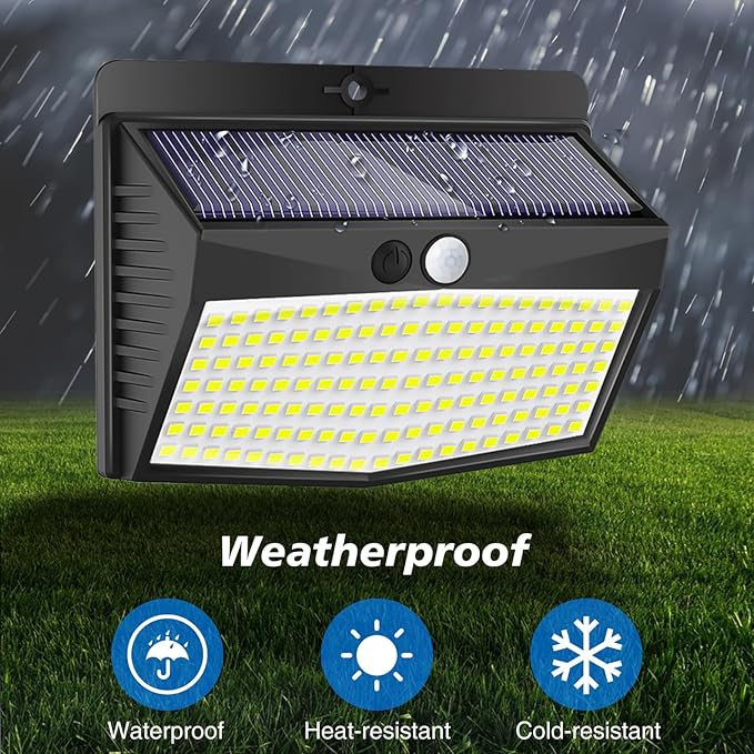 [138 LED/8 Packs] Solar Motion Sensor Lights Outdoor Waterproof with 3 Lighting Modes Wall Lights Solar Security Powered Lights for Garden Fence Yard Deck Garage, Warm White