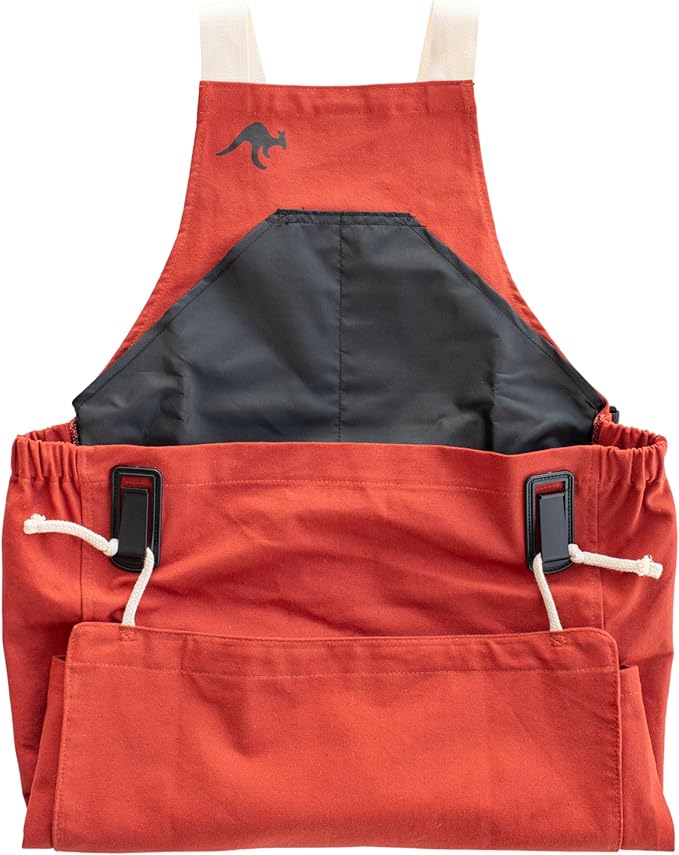 Roo Gardening Apron with Pockets for Women & Men - Canvas Garden Apron with Harvesting Pouch, Water-Resistant, Washable