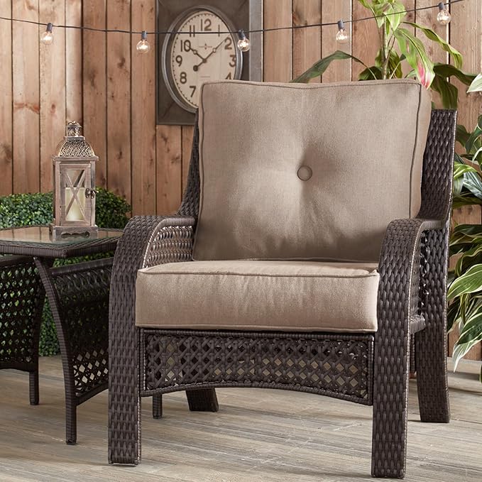Outdoor 2-Piece Sunbrella Premium Deep Seat Cushion Set, Cast Shale