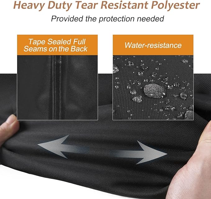 NettyPro Waterproof Patio Ottoman Cover Square Outdoor Furniture Side Table Cover, 24L x 24W x 20H inch, Black