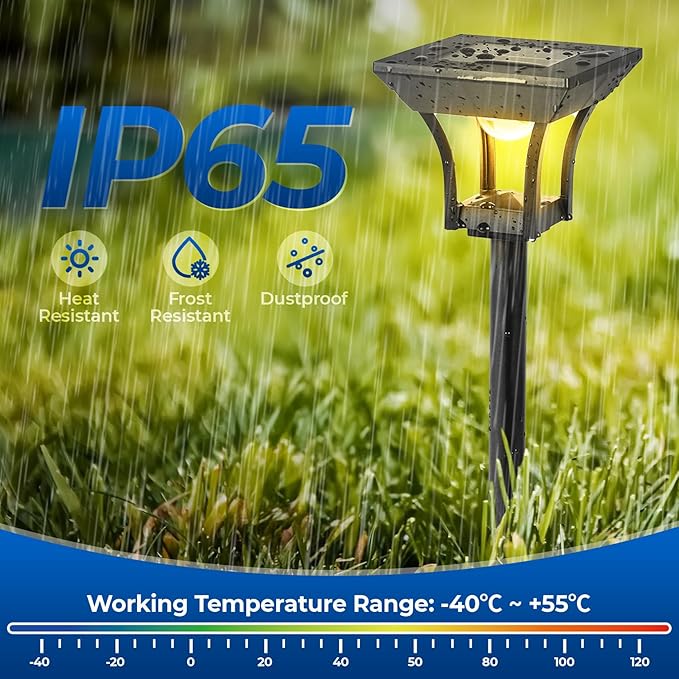 CINOTON 18 Pack RGBCW Solar Pathway Outdoor Lights, 3 Lighting Modes Solar LED Garden Lights, IP65 Waterproof Outside Solar Powered Landscape Lighting for Planter Lawn Pool Balcony RGB/Warm/Cold White