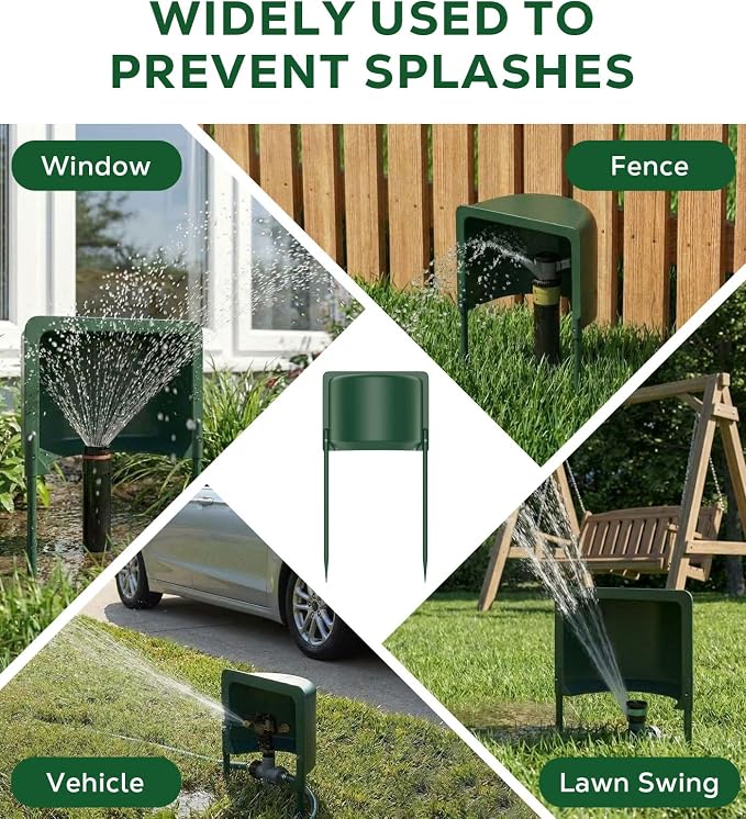 MoKo 4 Pcs Sprinkler Guards Shields for Overspray Control, Rustproof Sprinkler Head Protector for Effective Irrigation on Lawns, Parks, Gardens, Green Belts, Courtyards