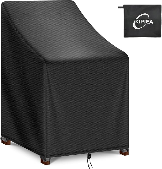 Kipiea Patio Chair Covers Waterproof Winter - Heavy Duty Lawn Outdoor Furniture Chair Covers with Anti UV and No Tears, No Fading (28" W x 36" D x 47" H)