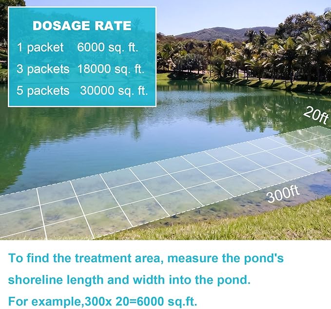 Natural Pond Sludge Remover Tablets with Beneficial Bacteria & Enzymes, Safe for Fish, Plants, Helps Reduce Odors Naturally & Break Down Muck, 5 lb Pond Treatment (5 LB)