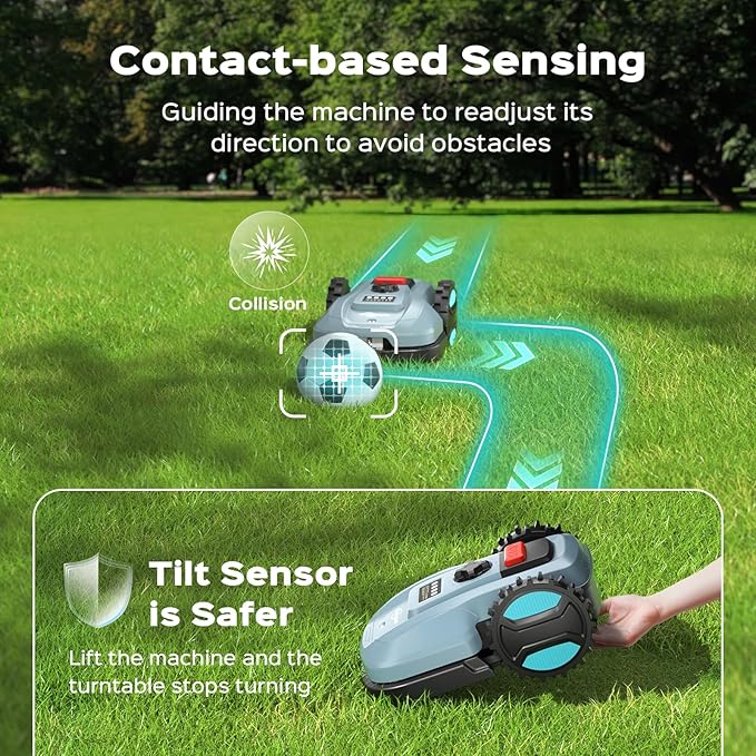 Robotic Lawn Mower with App-Controlled, Self-Charging Automatic Mower, Custom Cutting Height, Weather Sensor & Obstacle Detection, Ideal for Lawns up to 4300 sq.ft